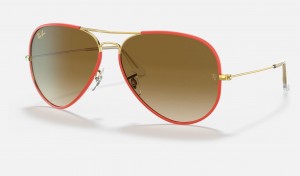 Ray Ban Aviator Full Color Legend Women's Sunglasses Brown | LEIHF-9158