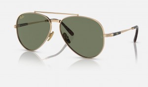 Ray Ban Aviator Ii Titanium Women's Sunglasses Green | JMGZN-8972