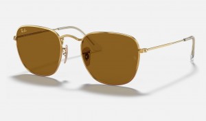 Ray Ban Frank Legend Gold Women's Sunglasses Brown | UPGOR-6875