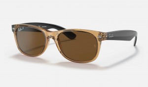 Ray Ban New Wayfarer Bicolor Women's Sunglasses Brown | THXMW-6938