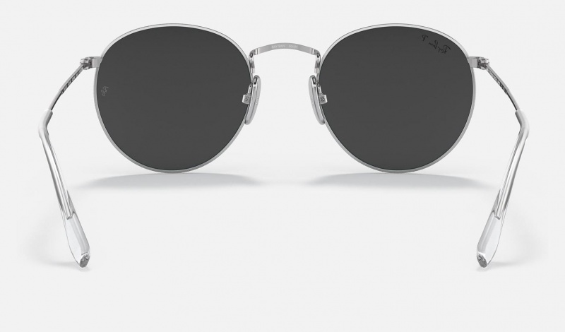 Ray Ban Round Titanium Women's Sunglasses Black | IBTKN-2481